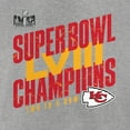 thumbnail image 4 of Men's Fanatics Heather Gray Kansas City Chiefs Super Bowl LVIII Champions Iconic Victory Crewneck Pullover, 4 of 4