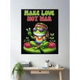 thumbnail image 2 of Colorful Hippie Frog Make Love Not War Poster Wall Art, Modern Wall Decor, 12x18 UNFRAMED, 2 of 3