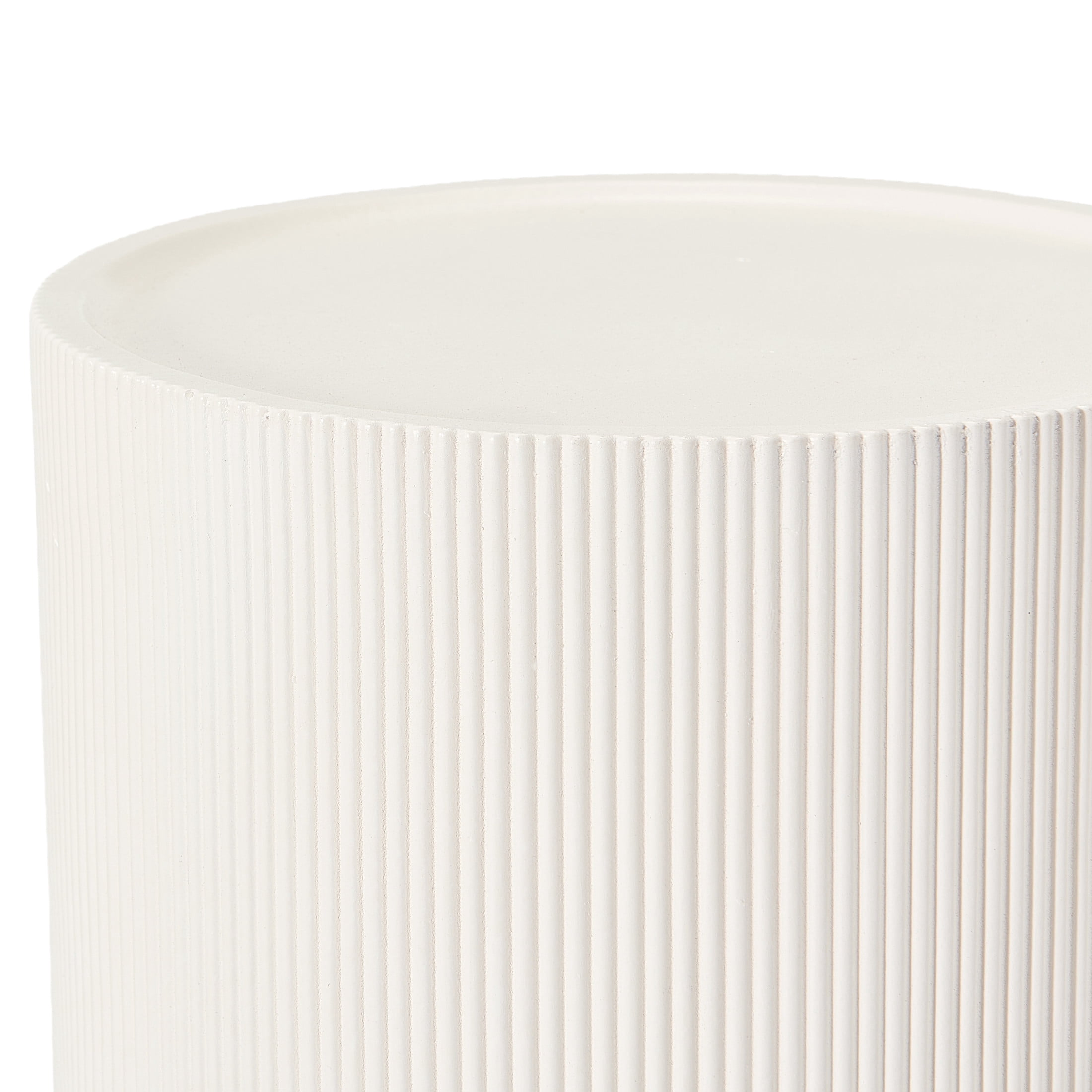 Christopher Knight Home 22.24"H MGO Pedestal Plant Stand, Travertine-Look Display Column, White