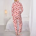 thumbnail image 3 of Pajama Sets for Women 2 Pcs, Flowers And Ladybugs Button Down Long Sleeve Sleepwear Lounge PJ Sets, 3 of 6
