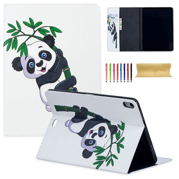iPad Pro 11" 2018 Case, Allytech PU Leather Stand Flip Folio Wallet Cases and Covers with Cash Card Slots for Apple iPad Pro 11-inch 2018 Release Tablet, Bamboo Panda