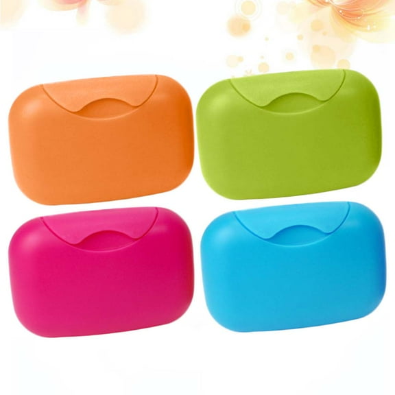 WHAMVOX  4 Pcs Portable Soap Box Sealed Container Holder Travel Case