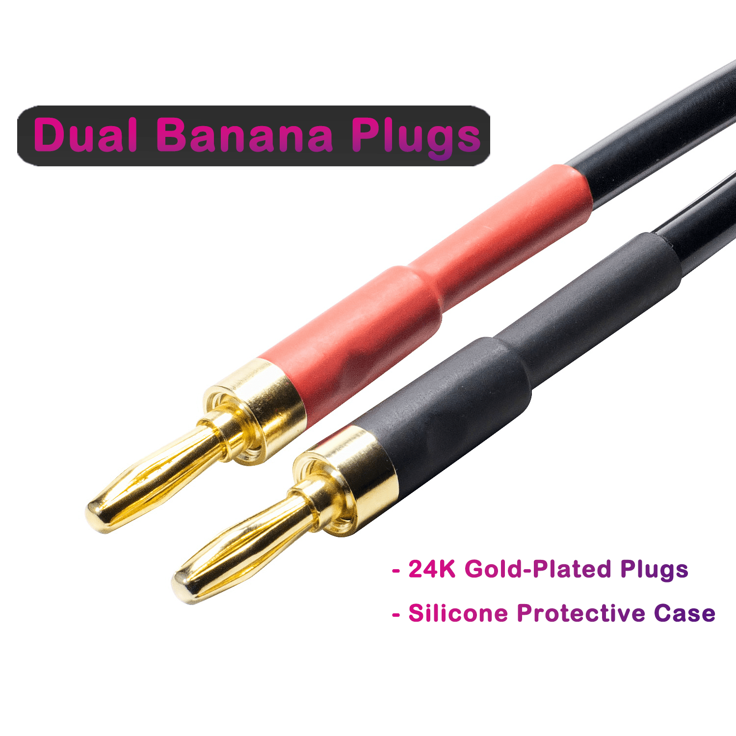 1 Pack 6.56FT XLR to Banana Speaker Cable, XLR3 Male to 2 Male Banana Plugs XLR Cable, OFC 12AWG wire, Heavy Duty Nylon Braided Cover, for XLR to Speaker Power Amplifier(Black/2M)