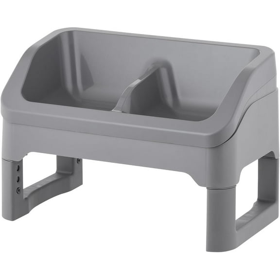 IRIS USA Adjustable Elevated Dog Bowls Removable Feeding Station, Gray