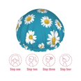 thumbnail image 5 of KLL Daisies Flowers Pattern Shower Cap & Bath Cap for Women,Reversible Oversized Waterproof Shower Caps for all Hair Lengths,Elastic Reusable Bathing Hair Cap, 5 of 6