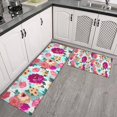thumbnail image 2 of Pioneer Flower Floral Print Pattern Kitchen Rugs Sets Of 2,Anti Fatigue Kitchen Mat Rugs Non Slip Washable,Decorative Kitchen Floor Mats for Kitchen,Sink,Laundry,17"x30"+17"x47", 2 of 7