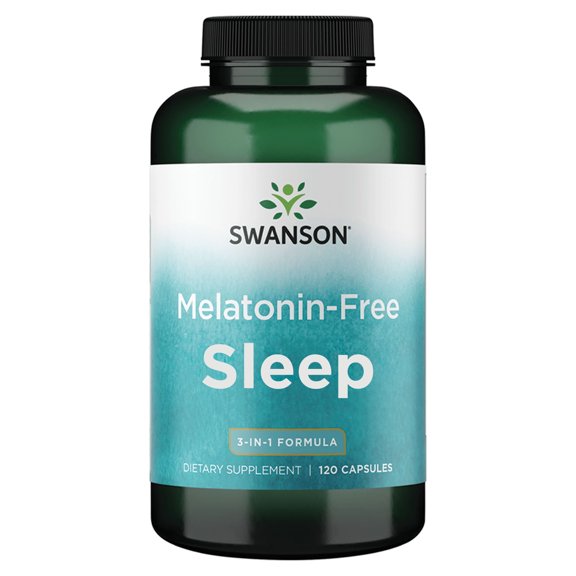 Swanson Melatonin-Free Sleep Aid - 3-in-1 Formula 120 Caps