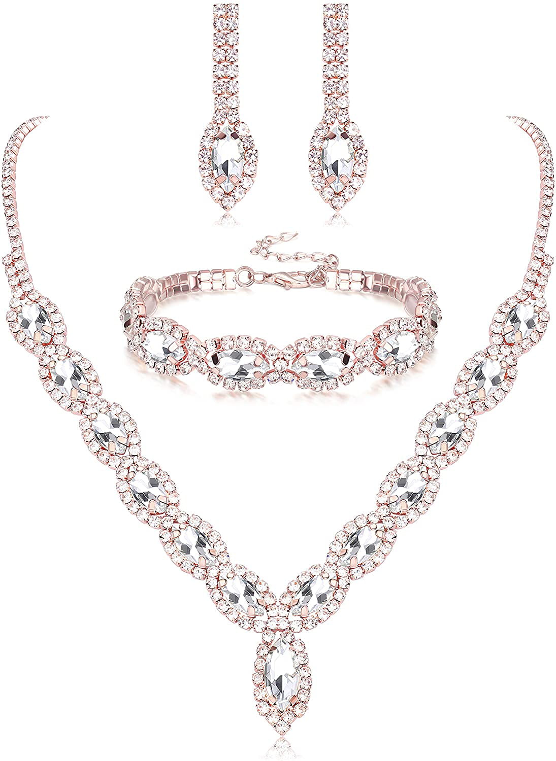 THUNARAZ 4Pcs Women Long Rhinestone Sweater Necklace Pearl Crystal Flower Tassel Pendant Long Chain Silver Necklace Jewelry Women Gifts