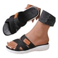 thumbnail image 3 of EliteGoogv Womens Fabric Flip Flops Outdoor Beach Slippers For Women Summer Casual Comfort Sandals Shoes Footwear Black US:5.5, 3 of 8