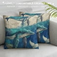 thumbnail image 3 of Throw Pillow Covers Home Decor Set of  Turtle Sea Animal Summer Vintage Painting Whale Leaf Fish Pillow Cases Decorative Inches Outdoor Cushion Couch Sofa Pillowcases, 3 of 5