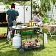 thumbnail image 2 of Outsunny Chariot de Bar Extérieur, Table de Barbecue Roulante avec Support de Rangement, 2 of 10