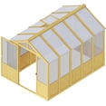 thumbnail image 2 of Jocisland 6.15x8 Ft Wooden Greenhouse with Lockable Door, Walk-in Cedar Structure, Adjustable Roof Vents, Polycarbonate Panels for Outdoor, Garden, Backyard, 2 of 9
