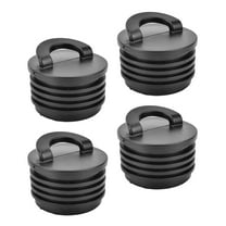 FONDOTIN 4Pcs Snap-Handle Round Black Rubber Drain Plug for Boat Kayak Canoes Paddle Boats 1.6*1.6*1.4in