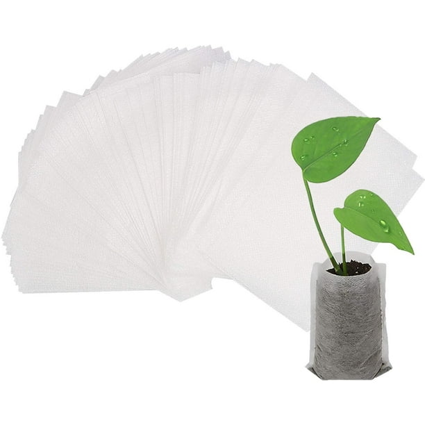 Bolsas biodegradables para viveros de semillas Apuakthei de 400 piezas, bolsas no tejidas para el cultivo de plantas, macetas de tela para plantas, suministros para el jardín del hogar, 9 x 12