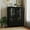 Black, variant on Resenkos Minimalist Buffet Cabinet, Double Glass Doors & Drawer, Sideboard, Vintage Blue