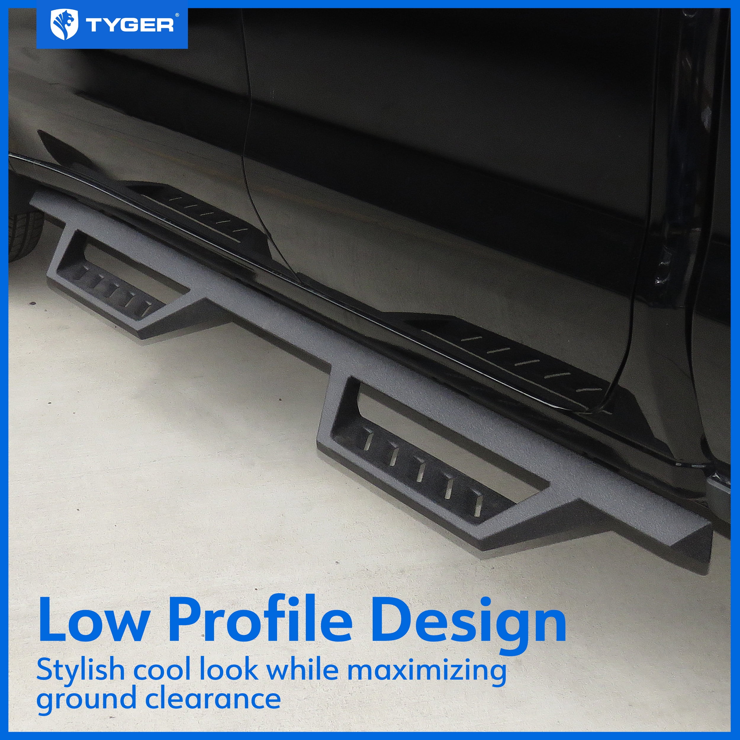 Tyger Auto LanderX Running Board Compatible with 2019-2026 Chevy Silverado GMC Sierra 1500; 2020-2026 2500 3500HD (Not Fit 19 LD) | Double Cab | TG-LX3C82458 | Drop Step Side Step Rail Nerf Bars