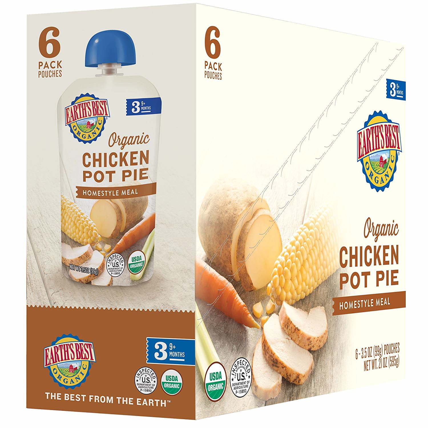 earth's best organic stage 3 baby food chicken pot pie dinner