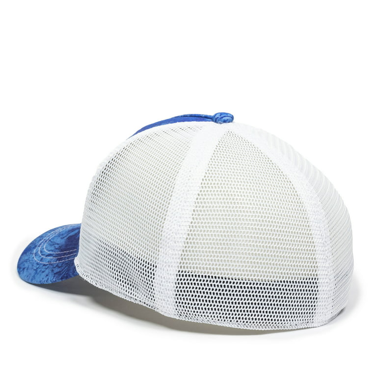 Realtree Fishing WAV3 Blue Camo Fabric Patch Mesh Back Hat Stretch
