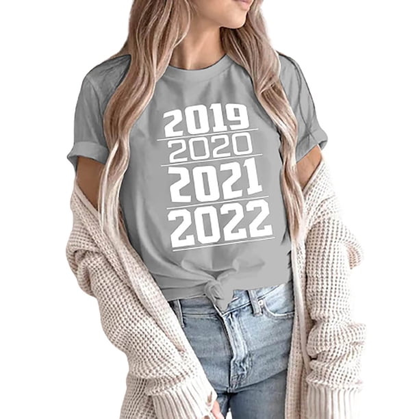 Blusa de mujer Navidad Impreso Casual Moda Todo-fósforo Camiseta de manga corta Tops Fridja gope823