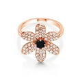 thumbnail image 3 of Gem Stone King 1.20 Ct Round Black Onyx 18K Rose Gold Plated Silver Ring, 3 of 5