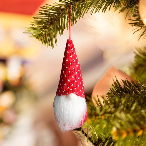 ¡Descuentos Únicos!, Suministros de decoración navideña Muñeco de hombre del bosque de lana de punto Colgante pequeño Muñeco sin rostro Colgante de decoración de árbol de Navidad Akmoler