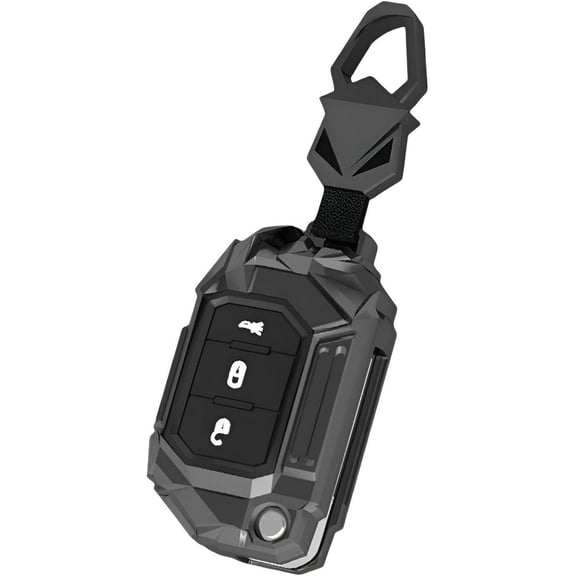 Compatible Key Fob Cover for Jeep Grand Cherokee Dodge Charger Challenger Durango Journey Dart Chrysler 300 Key Case Holder Protector Metal Keychain