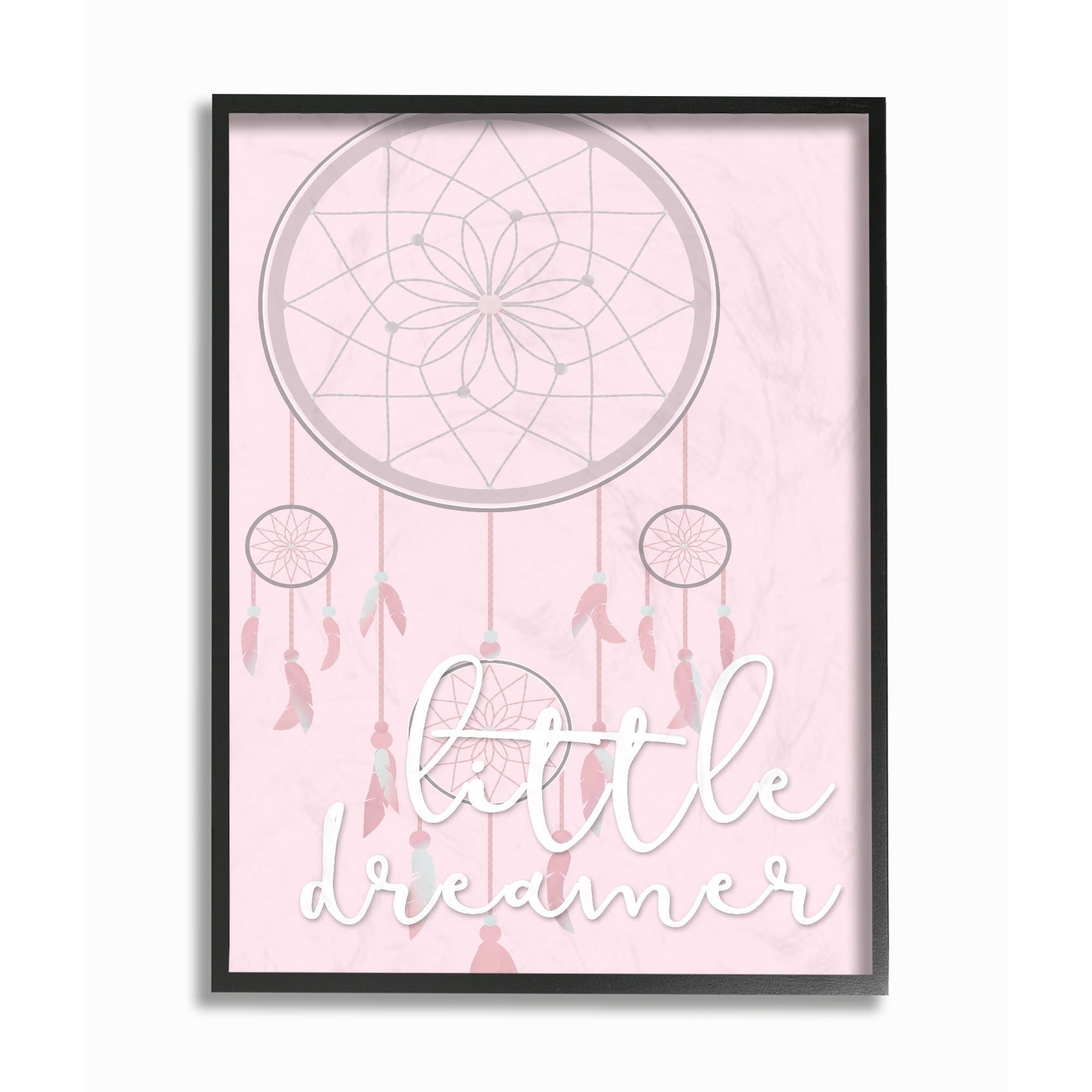 Stupell Little Dreamer Catcher Pink Framed Giclee Texture Art 11 x 14