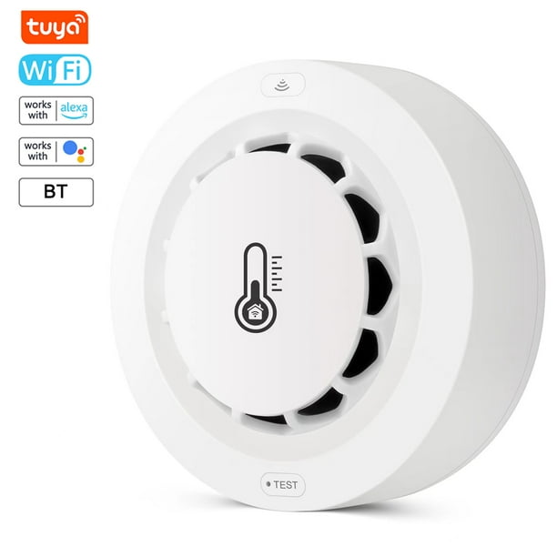 Mediciónico Tuya Wifi Bt Dos Conexión Detector de Humo Temperatura Humedad Dispositiva de Mediciónica de 80db Alarma de Sonido Con Aplicación De Teléfono Celular Función de Alerta