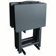 thumbnail image 2 of Plastic Development Group Portable Folding Table 5 Piece TV Tray Set, Black, 2 of 7