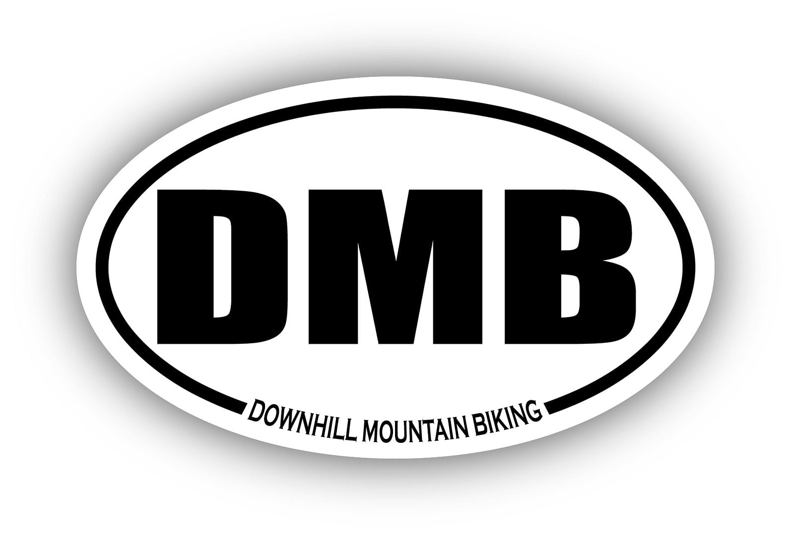 Downhill Mountain Biking DMB Oval Bumper Sticker 3M Vinyl Decal 3 in x