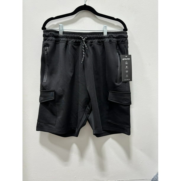 Athletex Men's Interlock Cargo Shorts, Black XL - Walmart