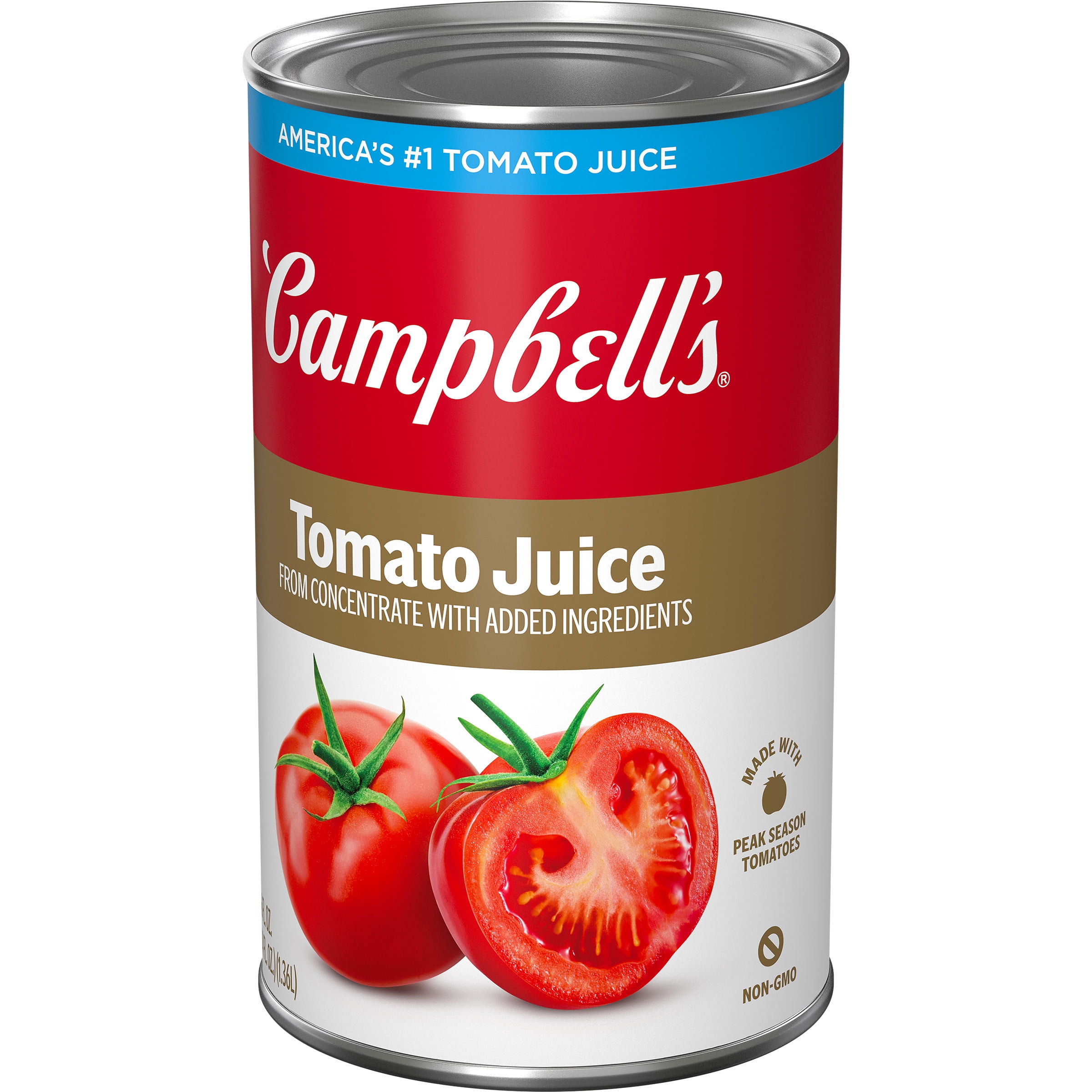 Campbell's 100% Tomato Juice, 46 fl oz Can - Walmart.com
