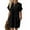 black, variant on Pretty Comy Women's Solid Color Round Neck Loose Short Sleeved Pocket Dress