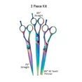 thumbnail image 4 of Dog Grooming Shears Opalescent Rainbow Straight Curved Thinning or Set of 3 or 5 (8.5 inch Curved), 4 of 11
