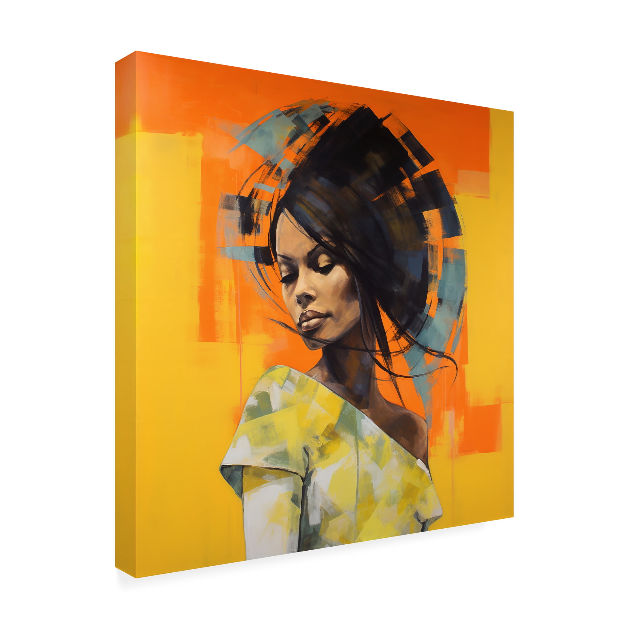 Canvas Wall Art - Ray Heere 'Colorful Model 2' Wall Art for Living Room, Bedroom, or Office Décor by Trademark Fine Art - 18 x 18 Inches