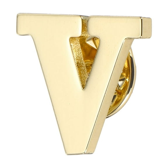 Uxcell Letter Lapel Pins, Initial Alphabet Letter V Collar Pins Brooch for Women Men Shirt Dress Suits, Gold Tone