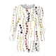 thumbnail image 4 of ICHUANYI Clearance Women's Casual 3/4 Sleeve Printed Round Neck Buttoned Basic Tunic Tops T-shirts Blouses(White, L) ICHUANYI WER2023081510651, 4 of 5