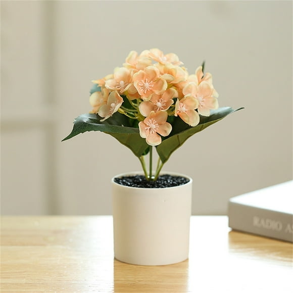 Veeogra Big Sale,Hydrangea Artificial Flowers,Fake Flowers,Simulation Hydrangea Plant Small Bonsai (with Plastic Pot) Exquisite Home Decoration Real,Hydrangea Decor,Living Room Decor