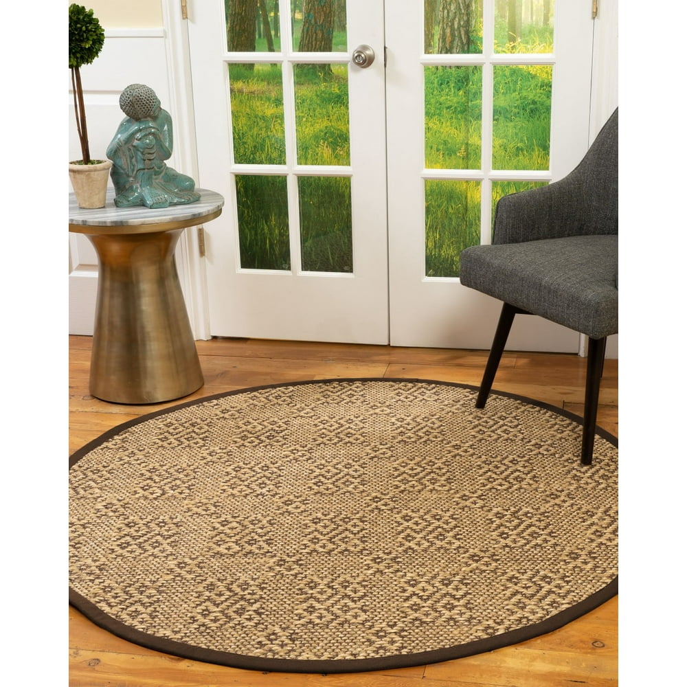 Natural Area Rugs Oslo Custom Sisal Rug, 6', Round Extra Wide Brown