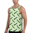 thumbnail image 2 of Pofeuu Green Cucumber1 Print Men's Workout Tank Tops Sleeveless Muscle Gym Shirt Quick Dry-X-Large, 2 of 7