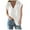 White, variant on successthop Sweater Vest Women Ribbed Sleeveless Knitwear Oversized V Neck Casual Pullover Top Solid Trendy Clothes L