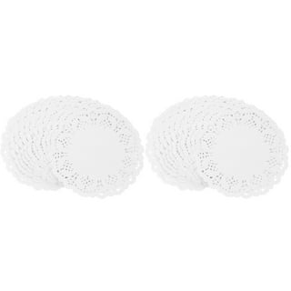 BalsaCircle 100 White 6 Round Disposable Paper Doilies Lace Trim Table  PLace Mats
