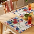 thumbnail image 4 of Happy Independence Day Placemats Set of 1, U. S. Flag Flowers White Five-Pointed Stars Non-Slip Place Mats Washable Table Mats for Kitchen Dining Table Decorations Indoor/Outdoor, 4 of 9
