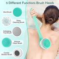 thumbnail image 3 of Electric Rechargeable Body Brush Long Handle Bath Shower Back Scrubber, 3 of 5