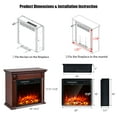 thumbnail image 3 of Costway 18" Electric Fireplace Freestanding & Recessed Heater Log Flame Remote 1500W, 3 of 10