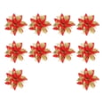 thumbnail image 4 of 10 guirnaldas de flores de Pascua artificiales con purpurina para hacer coronas navideñas. Rojo, 4 of 9