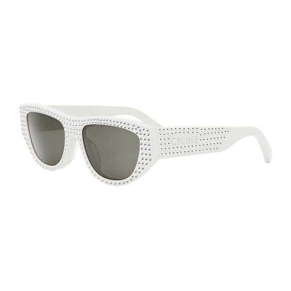 Celine CL4278US 25A 55mm Cat Eye Sunglasses Women's Ivory with Crystal Stud Detail