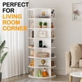 thumbnail image 4 of Rotating Shoe Rack Tower 7 Tier - 360° Spinning Shoe Organizer for Closet, Vertical Shoe Display Carousel, White Shoe Storage for up to 28 Pairs, 4 of 7