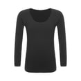 thumbnail image 2 of Sinleey Kids Girls Fleece Thermal Underwear Tops Crew Neck Long Sleeve Base Layer Tops Undershirt Type A Black XL, 2 of 8