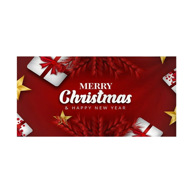 Dsscvnef Christmas Outdoor Garage Door Tapestry Cloth Holiday Party Decoration Background Cloth Matching Hanging Cloth Multi Size